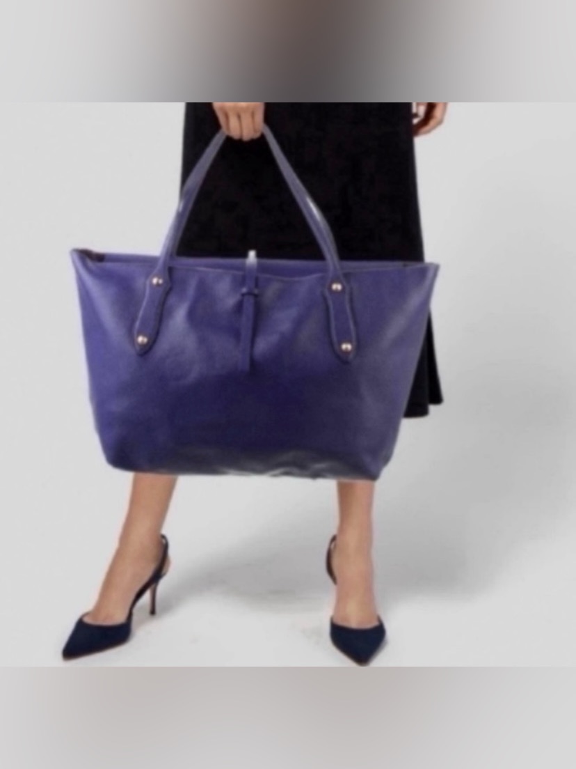 Annabel Ingall Purple Leather Tote Bag